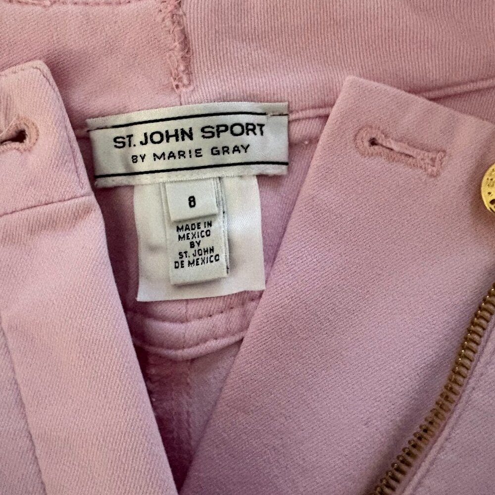 St John Sport by Marie Gray Pink Cotton Denim Jeans Size 8